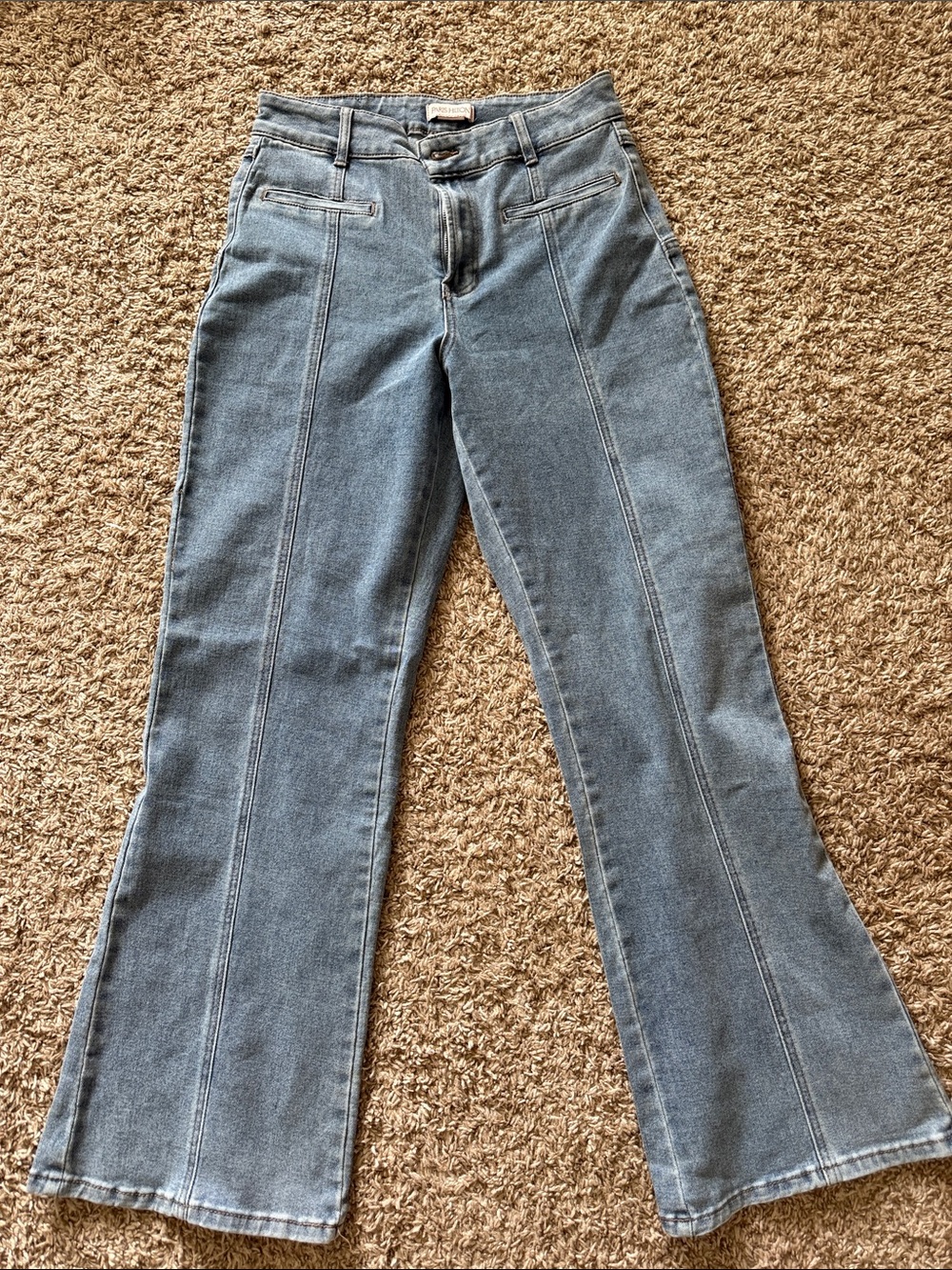 Paris Hilton Light Blue Seamed Flare Jeans